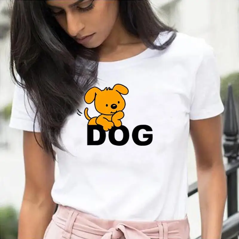 

Dog Animal Pet Dogs Lover Cute Print T Shirt Women Tops Summer Short Sleeve Tee Shirt Femme Cotton Casual T-shirt Camiseta Mujer