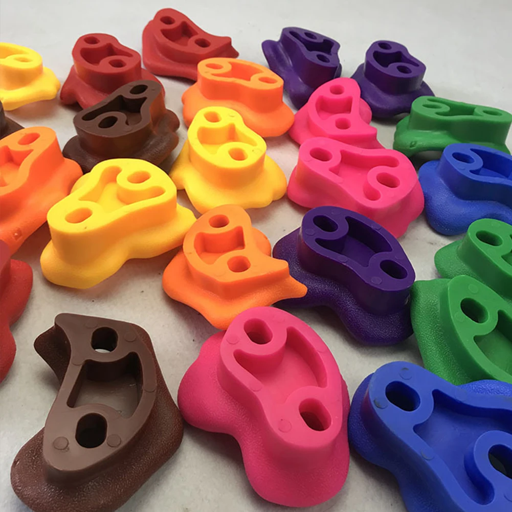 

10pcs Climbing Rock Set Grip Kids Wall Stones Indoor Outdoor Backyard Hand Feet Holds Assorted Without Screws Small Children