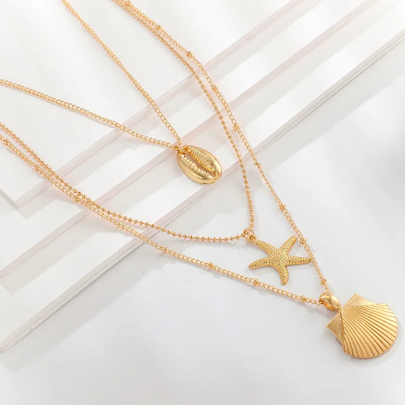 Модное популярное многослойное женское ожерелье KSRA 2019 с ракушками и морскими