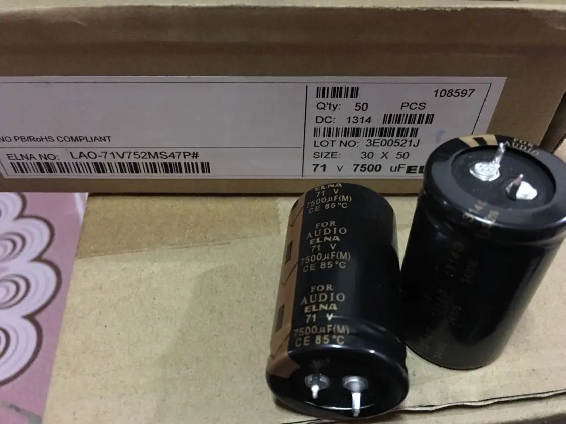 2PCS/10PCS Original ELNA FOR AUDIO 71V7500UF electrolytic capacitor behalf 71v6800UF free shipping