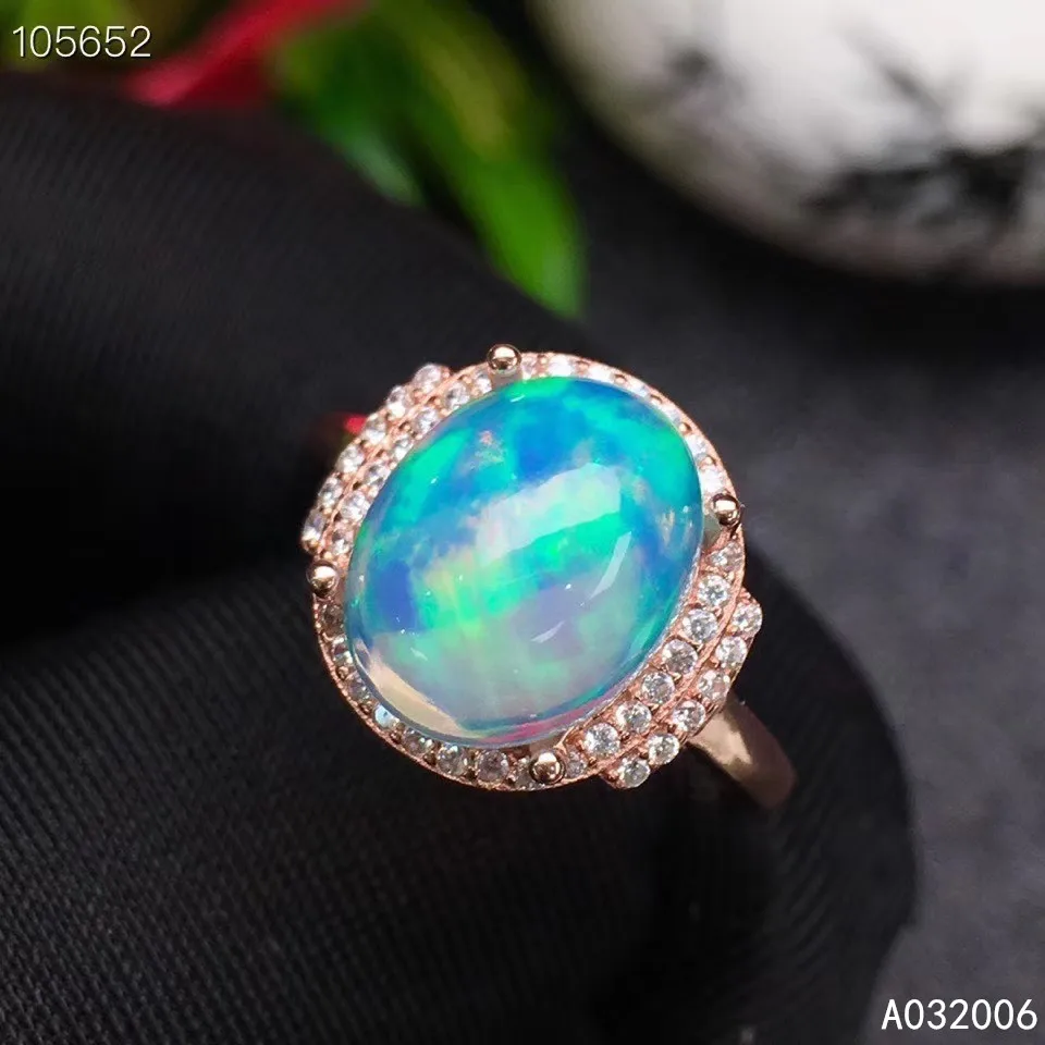 

KJJEAXCMY fine jewelry 925 sterling silver inlaid natural white opal ring new female gemstone ring popular support test
