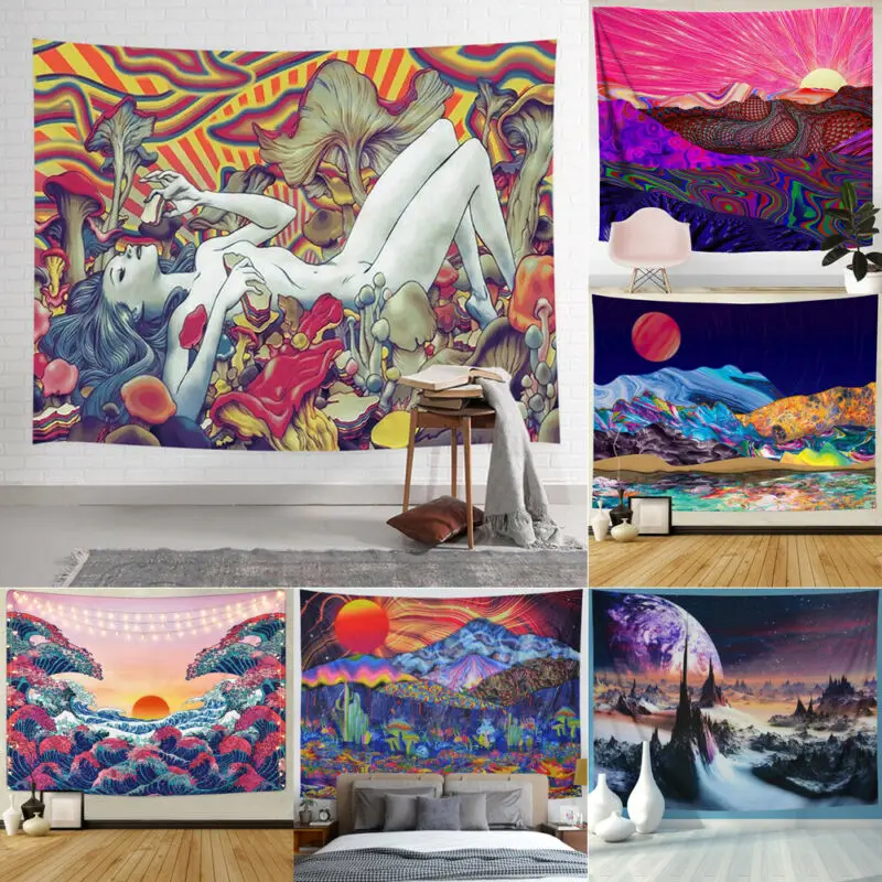 Психоделический настенный гобелен с креплением Декор для дома гобелен|Гобелен| |