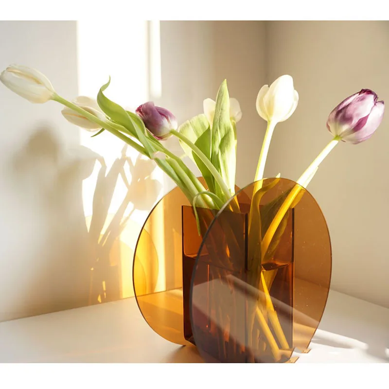 

Vase Nordic Home Decor Arcylic Brown Living Room Decoration горшок для цветов декор для дома вазы для интерьера Doniczka