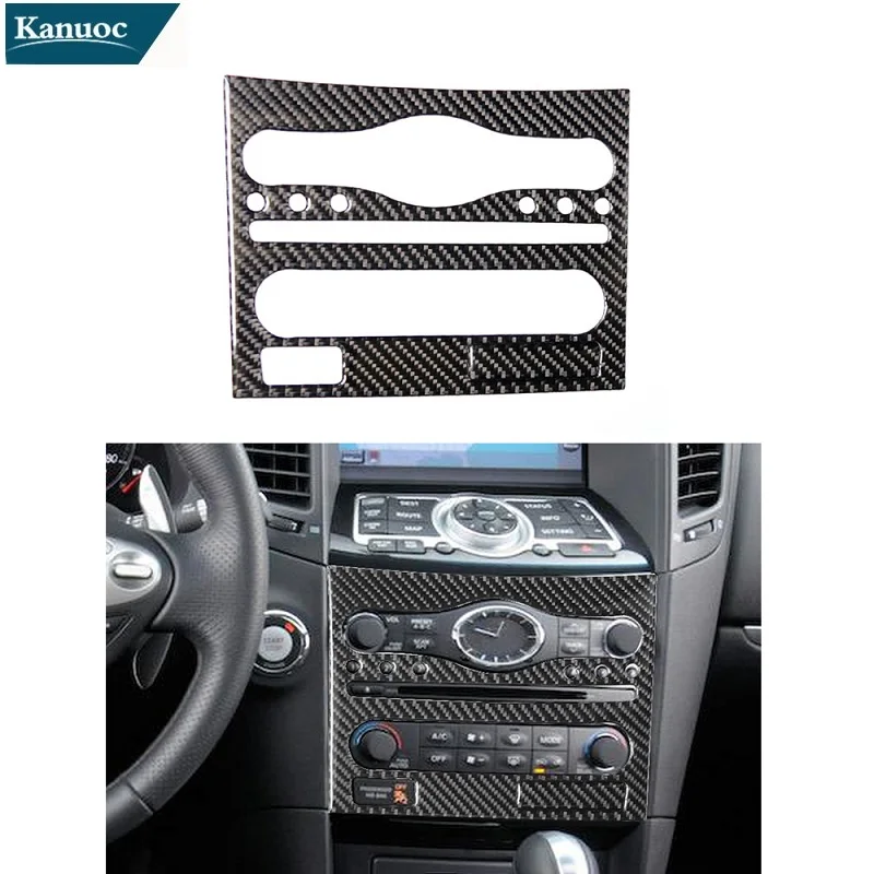 

Автомобильные аксессуары из углеродного волокна внутренняя крышка отделка компакт-дисков Панель с флэш-накопитель Тип B для Infiniti fx2009-2013 QX70 ...