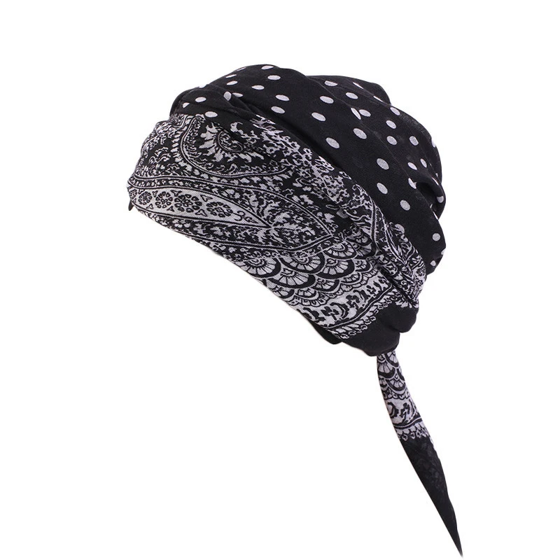 

Women Head Scarf Turban Caps Trendy Printed Hijab Bonnet Bohemian Voile Inner Hijabs for Cap Muslim Headdres
