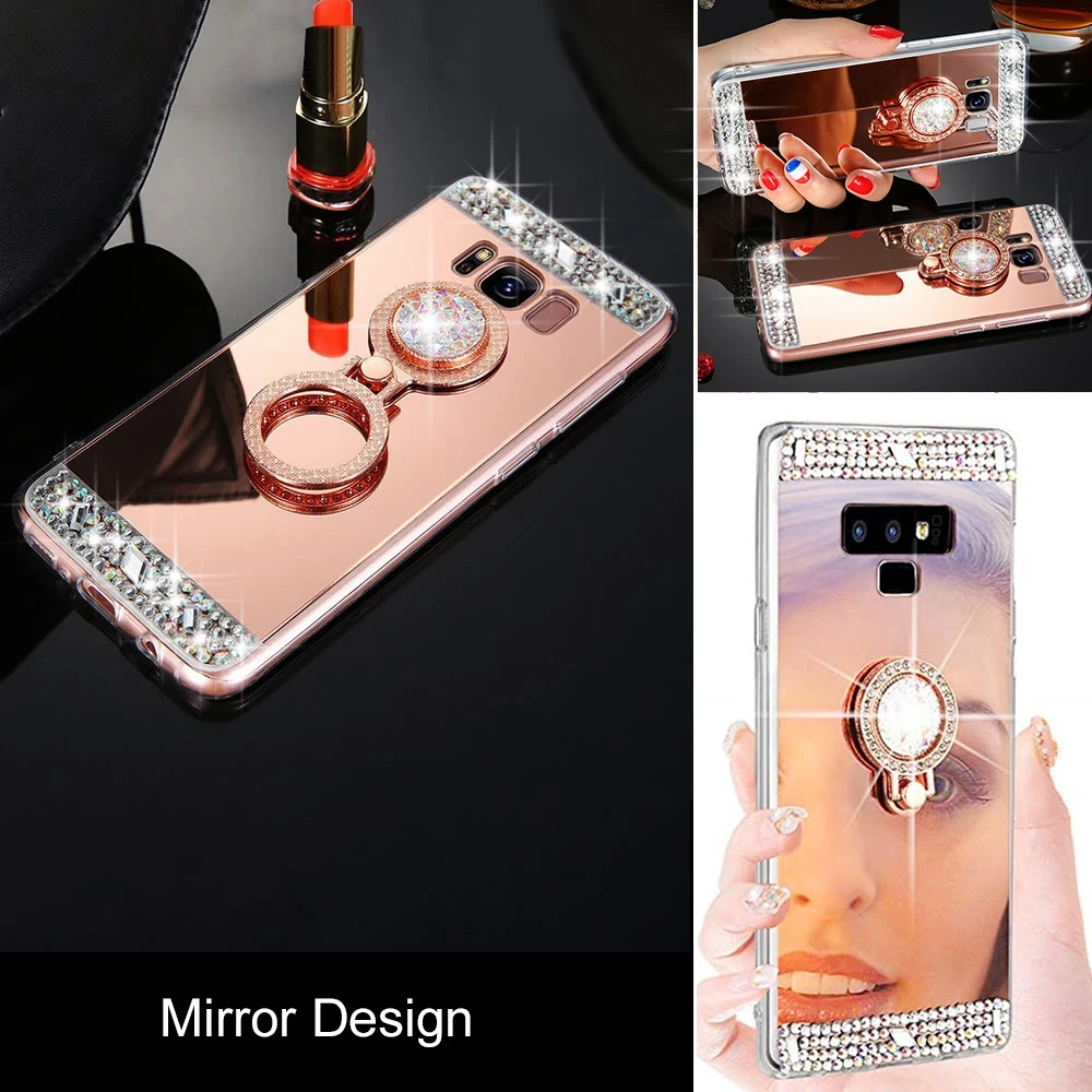 LLZ.COQUE роскошный 3D Блестящий зеркальный чехол с подставкой или Samsung A3 A5 A6 A8 J3 J4 J5 J6