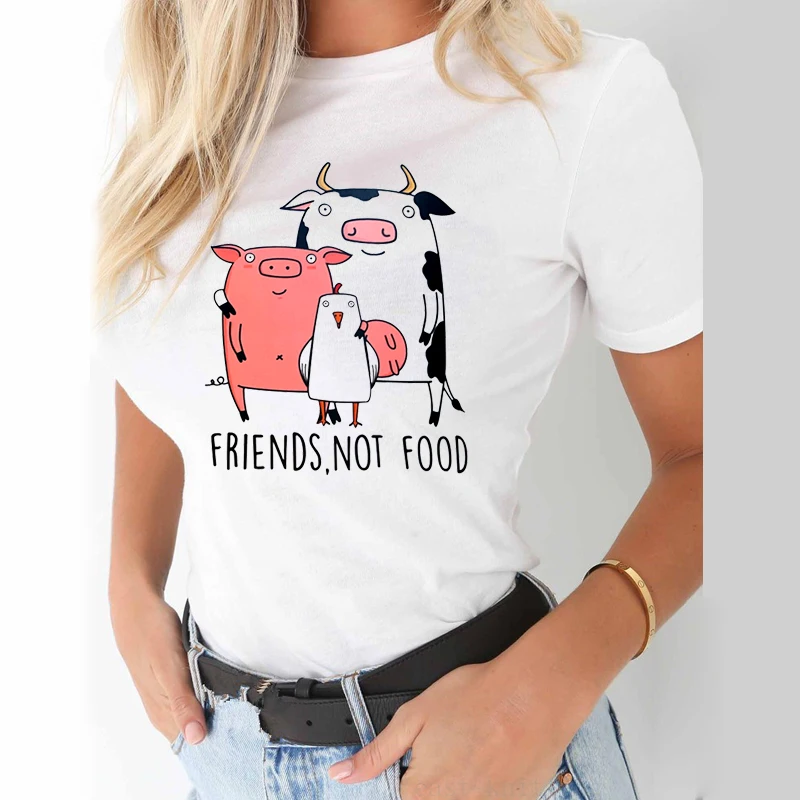 Женская футболка с круглым вырезом и коротким рукавом модная веганская подарок