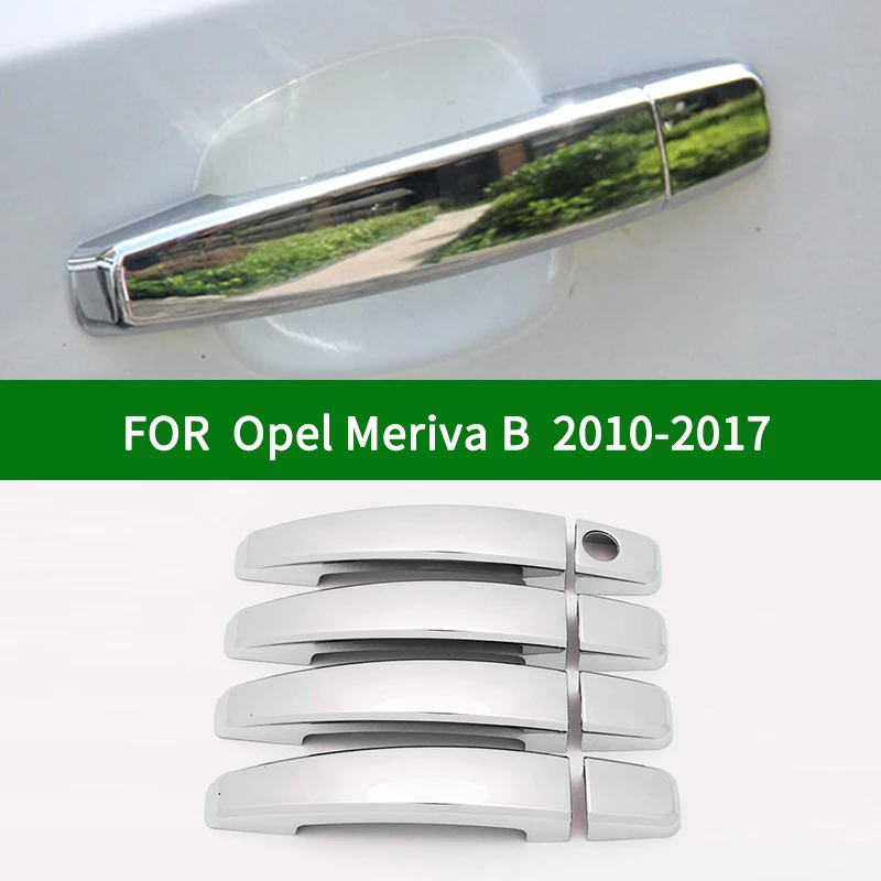 

For Vauxhall Opel Meriva B Activan Crossvan 2010-2017 chrome silver car side door handle cover trim 2012 2013 2014 2015 2016