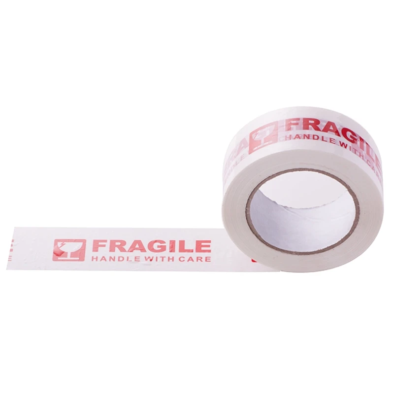 

White Red Fragile Packing Tape Handle with Care Bopp Shipping Warning Sticker U4LD