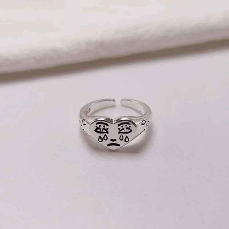 Женское Винтажное кольцо Необычные классические кольца в форме сердца с плачем