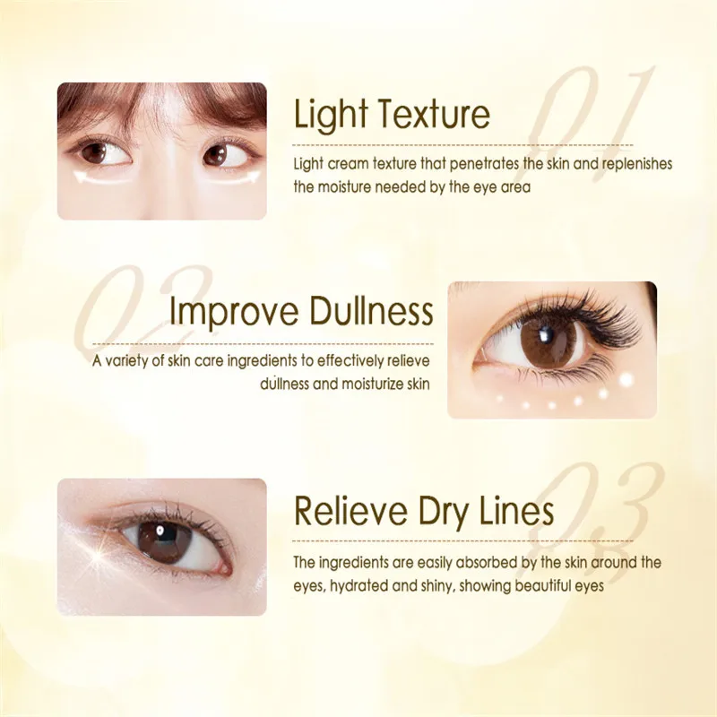 Увлажняющий крем для глаз с золотым эффектом лифтинг укрепление темного круга