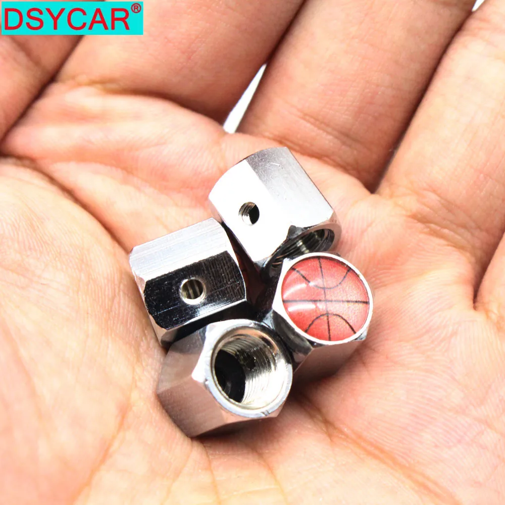 DSYCAR 1 комплект, автомобильный Стайлинг, цинковый сплав, противоугонная, баскетбольный стиль, автомобильная шина, крышка клапана, s колеса, шины, шток, воздушный колпачок, воздухонепроницаемые крышки