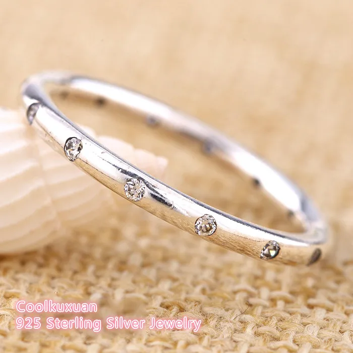 

Фирменные кольца, оригинальные ювелирные изделия из стерлингового серебра 925 пробы, штабелируемые кольца в виде капель, прозрачные кольца с фианитом для женщин, модные ювелирные изделия, бесплатная доставка