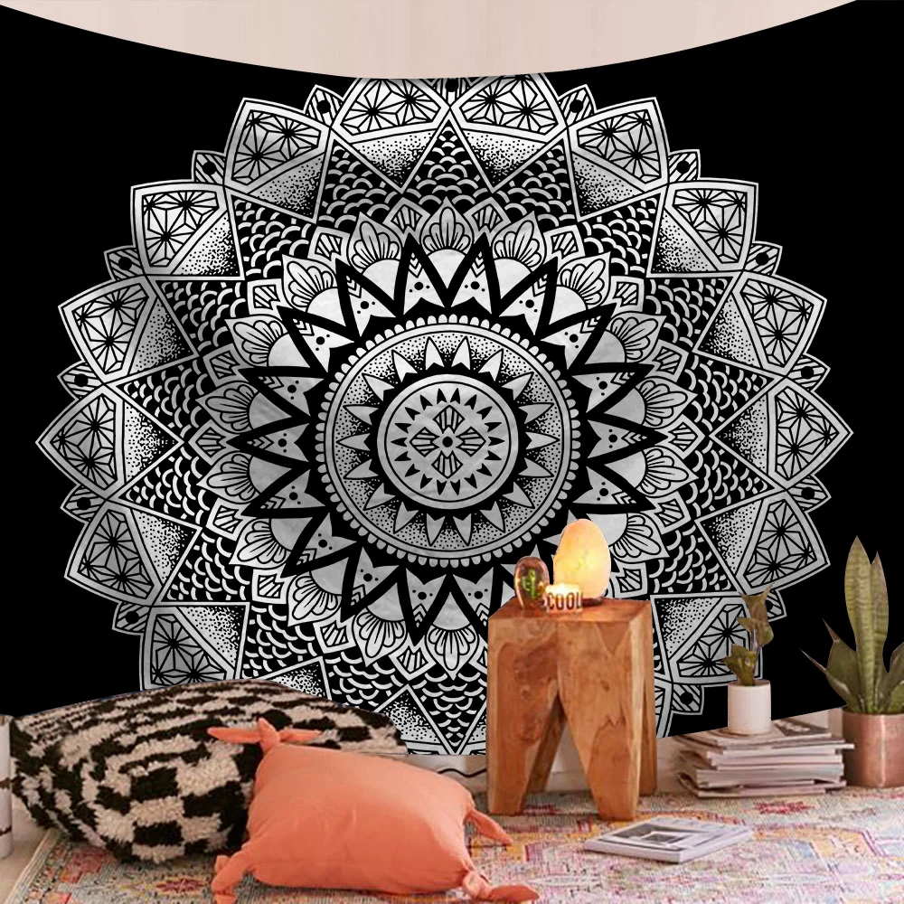 

India Mandala Tapestry Huishouden Rechthoek Achtergrond Doek Muur Opknoping Hippie Muur Tapijten Dorm Decor Deken Boho Decor
