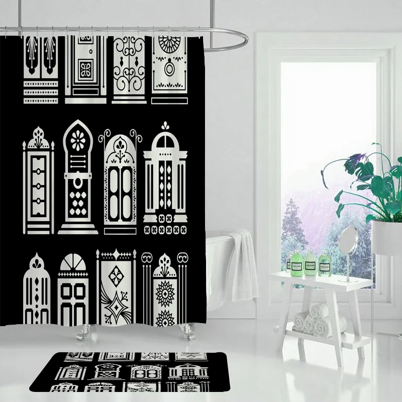 Полосатая душевая занавеска в стиле ретро текстурный комплект для украшения