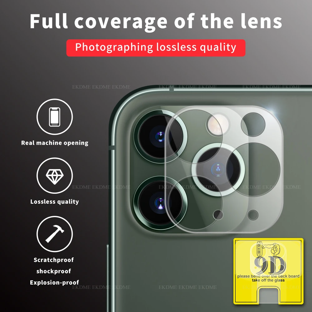 9D стекло для объектива камеры iPhone 11 Pro Max 2019 защита экрана полное покрытие пленка