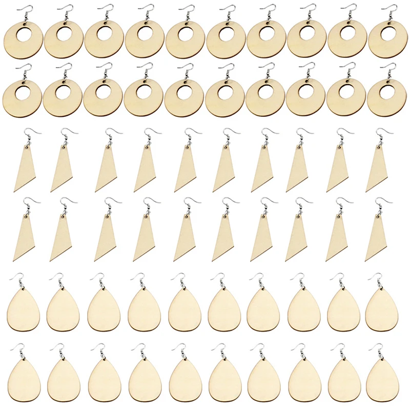 

180 шт. необработанные Деревянные Подвески для сережек, Пустые Подвески с вырезами, изготовление ювелирных изделий