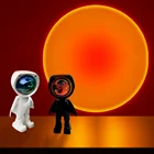 Астронавт зарядки светильник USB 360 Робот СВЕТОДИОДНЫЙ проектор ночной Светильник Rainbow Sunset светильник селфи светильник Спальня атмосфера настольная лампа Гостиная спальня детская кабинет лампа Космический свет в