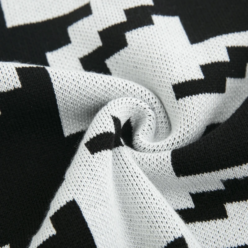 Женский вязаный свитер с высоким воротником пуловер из твида гусиная лапка