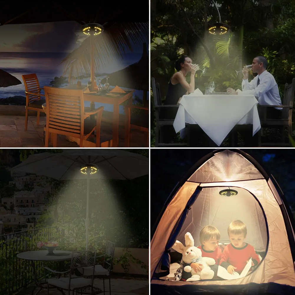 

Зонт-полюс для внутреннего дворика, 3 режима освещения, 24 светодиодный