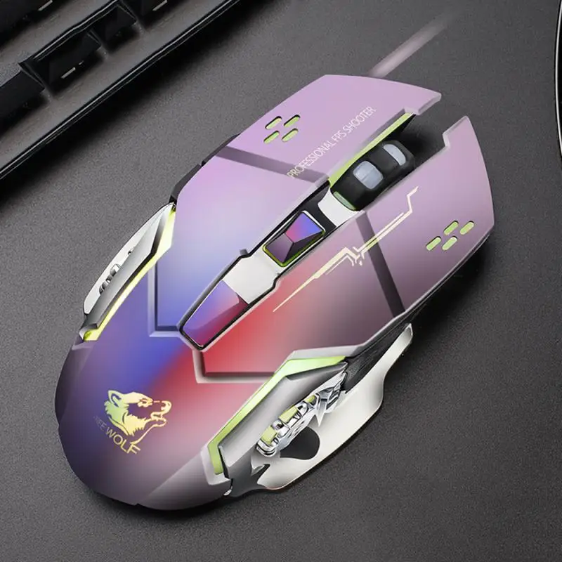 

Free Wolf V5 Mechanical Mouse Wrangler Mouse Wired Mouse Glowing Gaming Mouse Daily Office Gaming Fashion Mouse