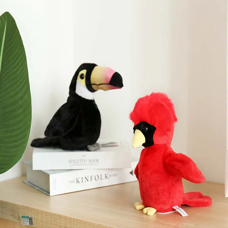 Электрическая говорящая плюшевая игрушка милые хлопки крылья Забавный Попугай