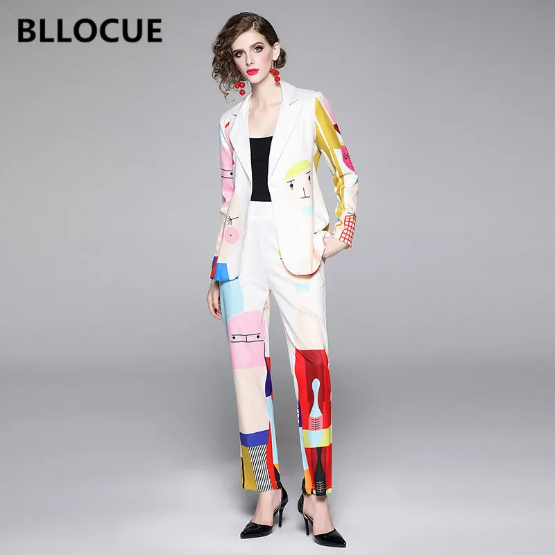 BLLOCUE модный Дизайнерский Костюм для подиума Женский комплект длинный рукав Ретро
