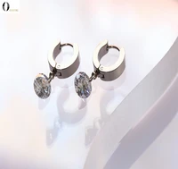hoop earrings rhinestone stainless steel ear ring for women circle ear piercing jewelry