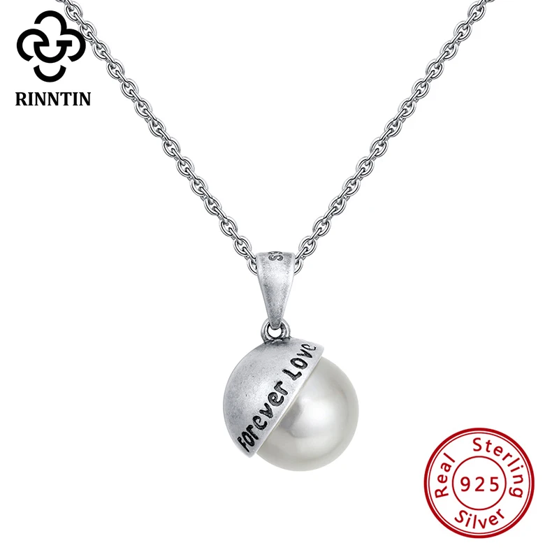 Женское винтажное ожерелье из серебра 925 пробы с круглым жемчугом|Подвески| |