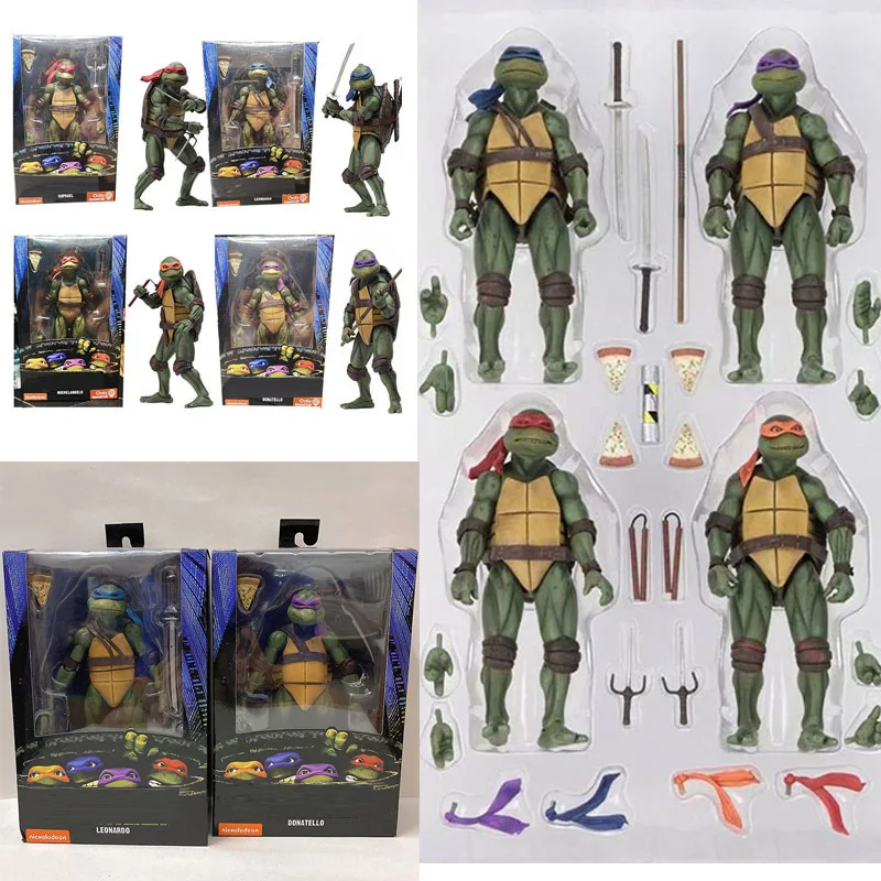 

NECA Turtle Figure Raphael Leonardo Michelangelo Donatello Shredder Krang Action Figure Classic Movie 1990's Film
