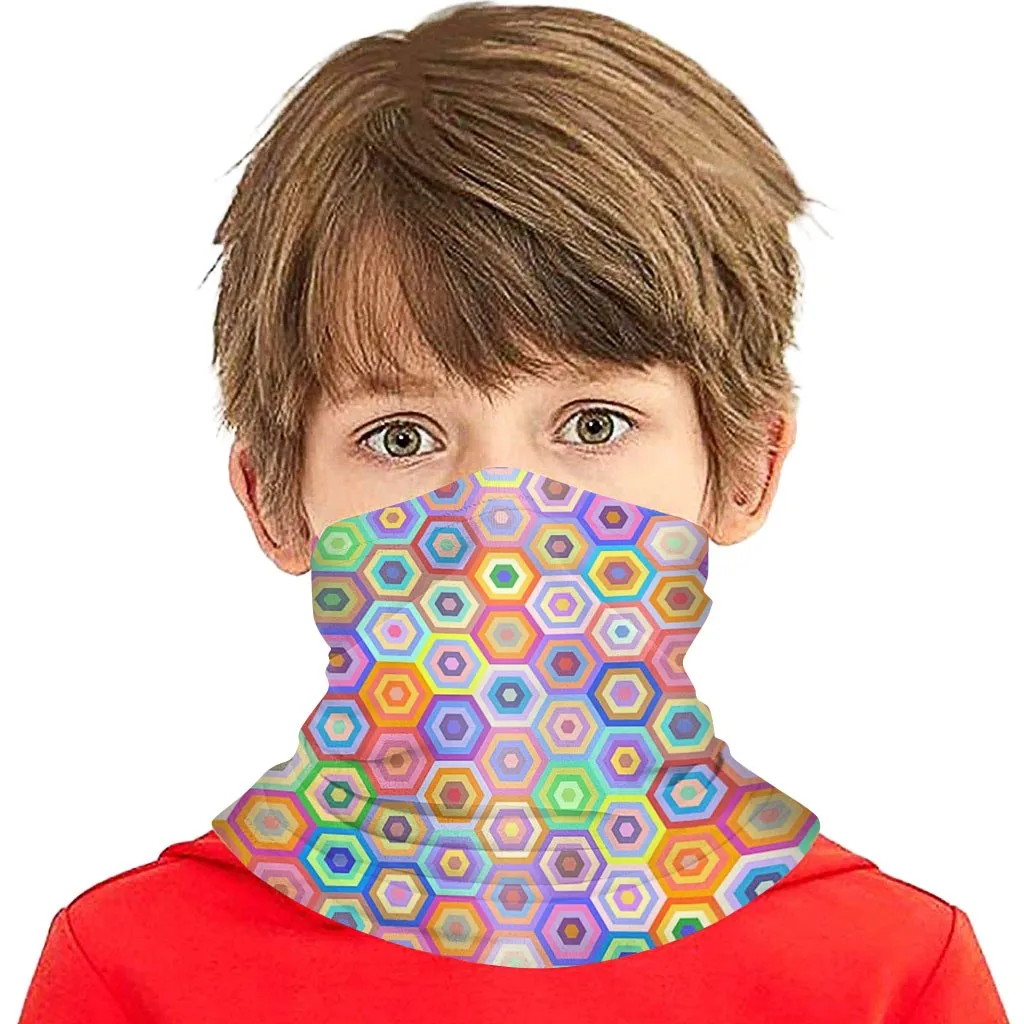 Bandana Hiking Cycling 1PCS Kid Face Mask Cover Print Windproof Washable Neck Gaiter Scarf August 14th | Спорт и развлечения