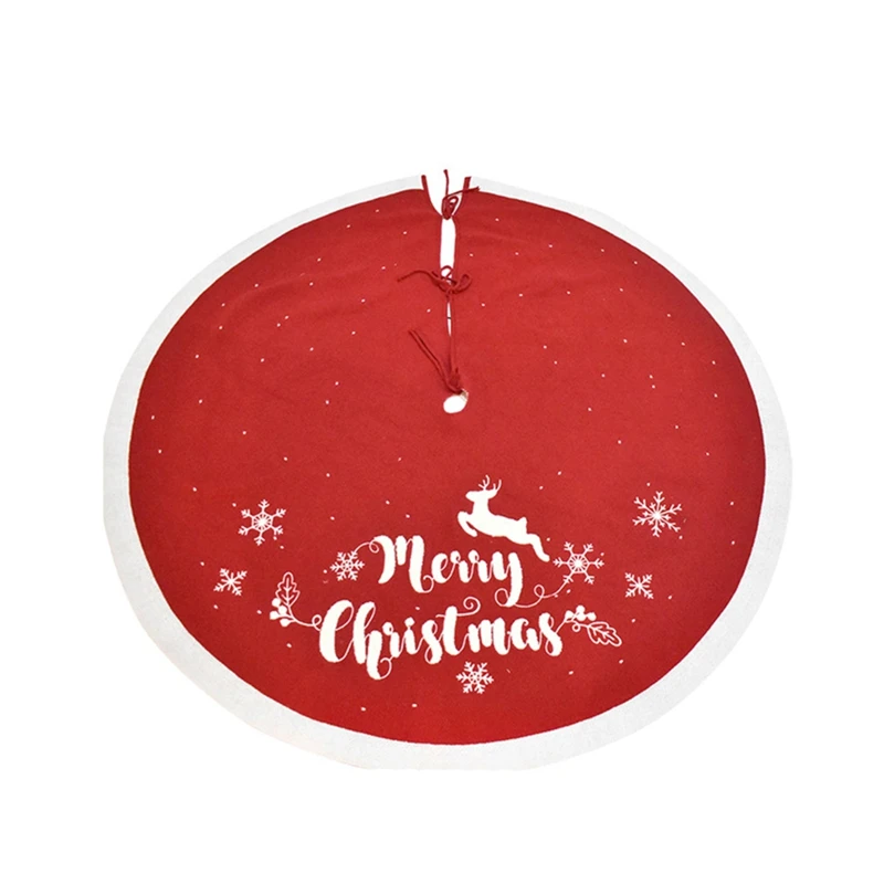 

Юбка на рождественскую елку, вязаная юбка на елку, фартук, юбка на рождественскую елку, вязаная Снежинка с вышивкой оленя