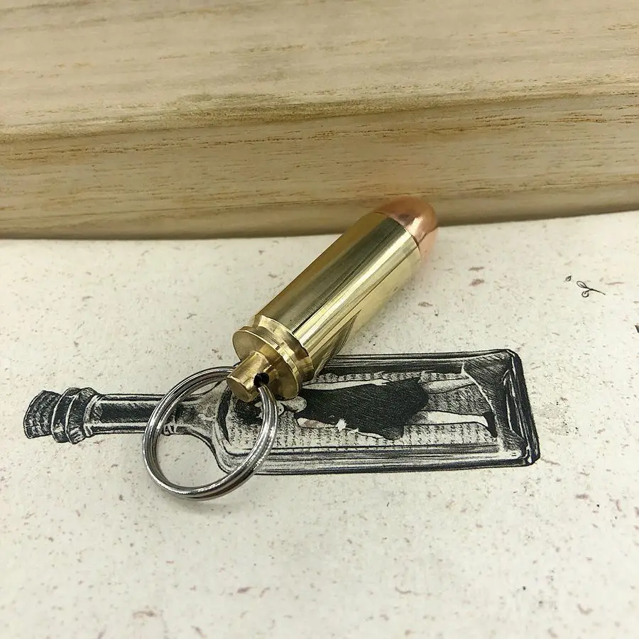 На открытом воздухе аварийное Выживание EDC латунные медные в форме пули бутылка