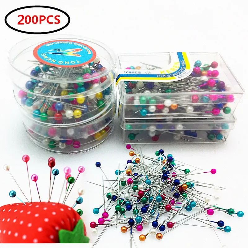 200 шт. (100 шт./кор.) круглая жемчужина прямая заколка для свадебного корсажа