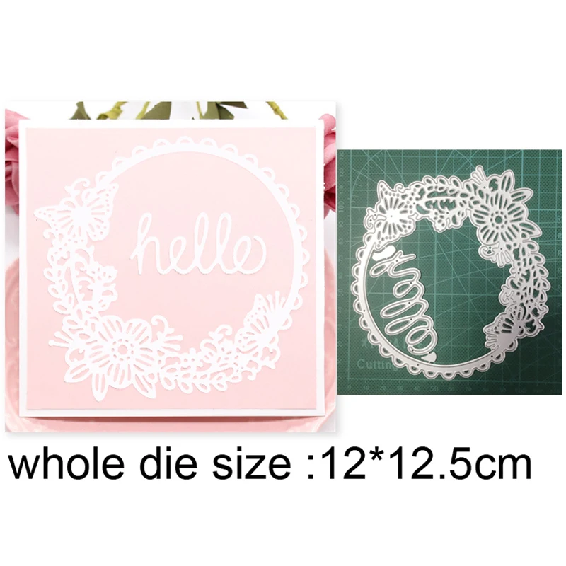 Новинка 2021 металлические Вырубные штампы Рождественский венок гирлянда