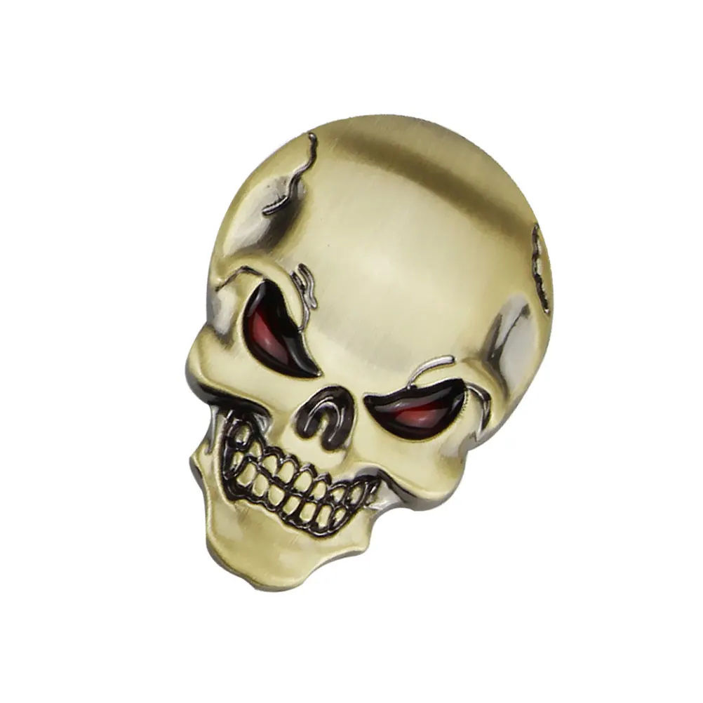 1pcs 3D Cool Car styling Metal Skull Skeleton Devil Chrome Auto Emblem Badge Decal Motorcycle Stickers Accessories A20 | Автомобили и
