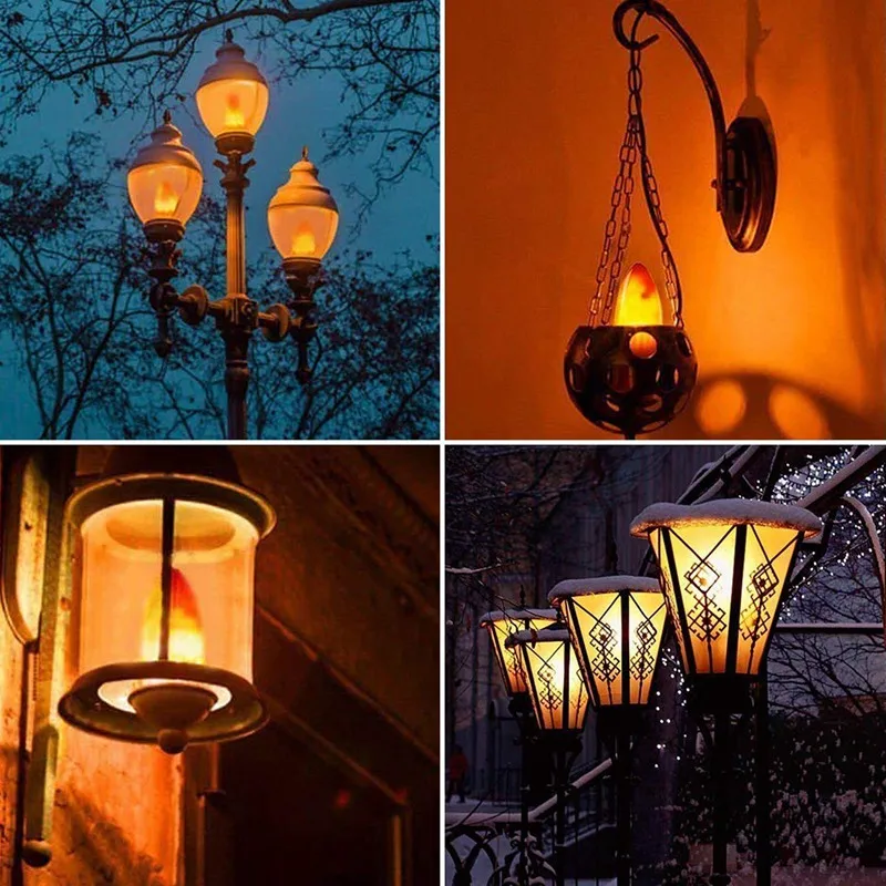 Хэллоуин лампочка пламени Рождественский светодиодный канделябр лампочки