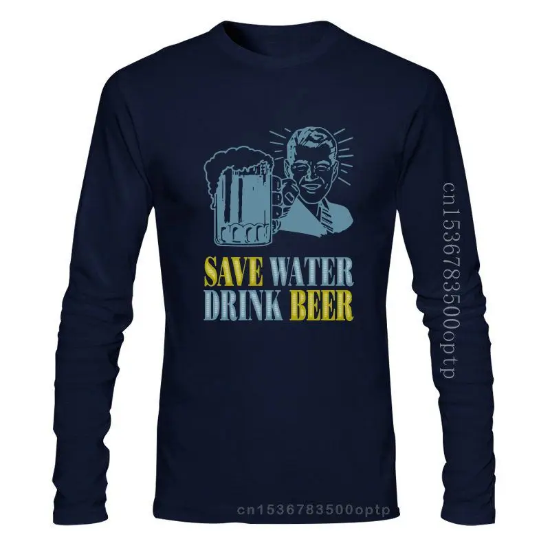 

New Oktoberfest T-shirt Men Funny T Shirts Save Water Drink Beer Funny Saying Clothing Letter Print Guys White Tops Slim Fit