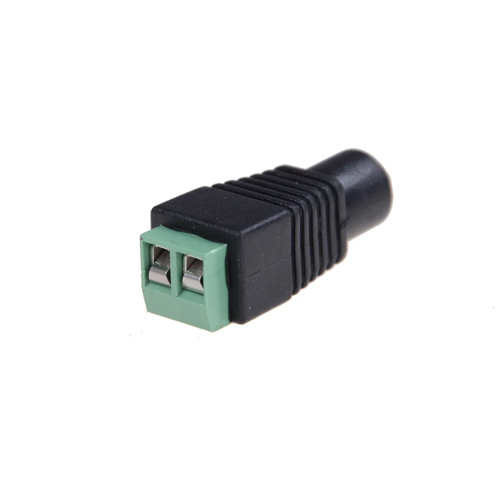

10pcs 5.5x2.1mm Plug Adapter For Single Color LED Strip Light Female DC Power Jack Connector