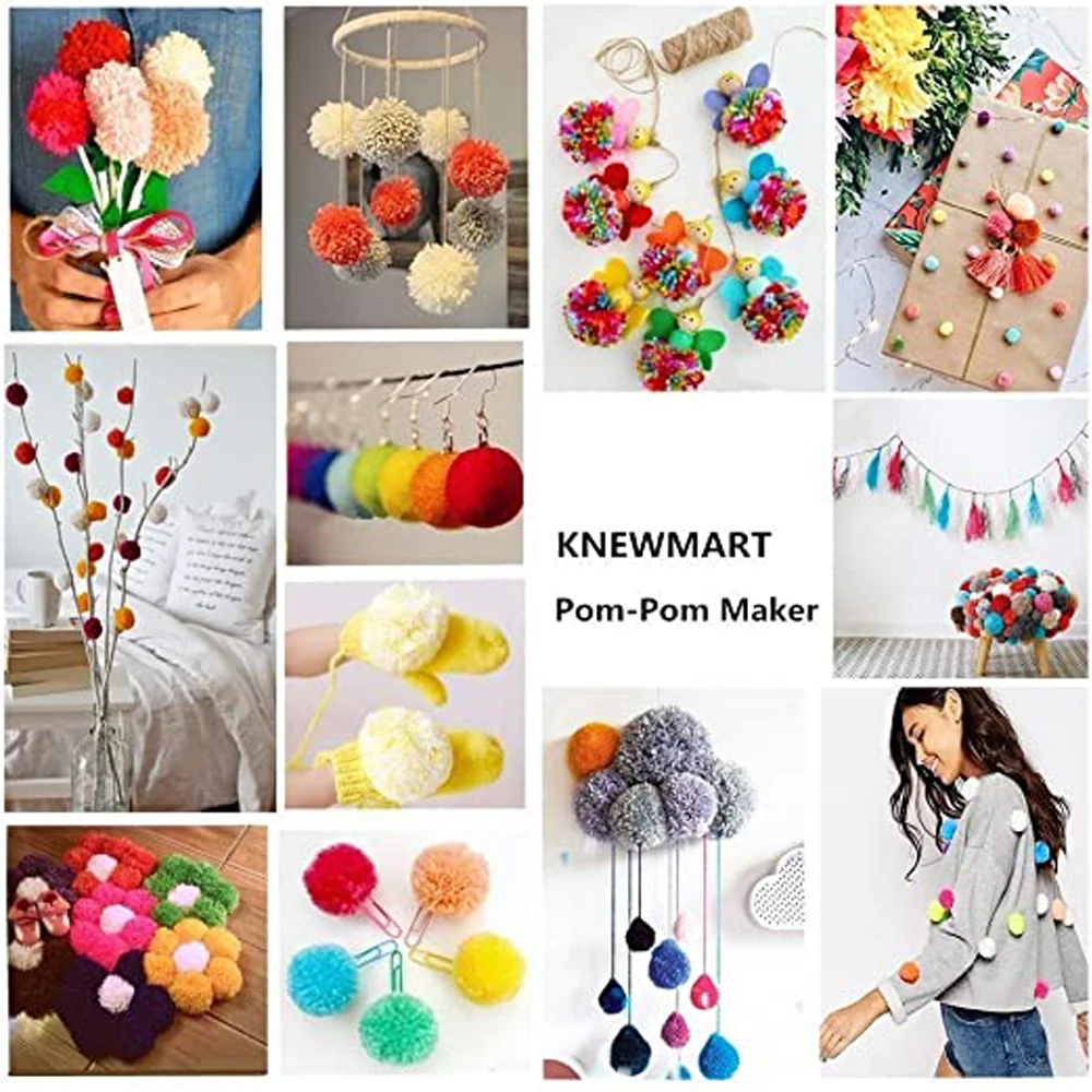 1 set of four pairs fashionable Pom Maker fluff ball loom needle accessories knitting plastic tool wool machine | Дом и сад