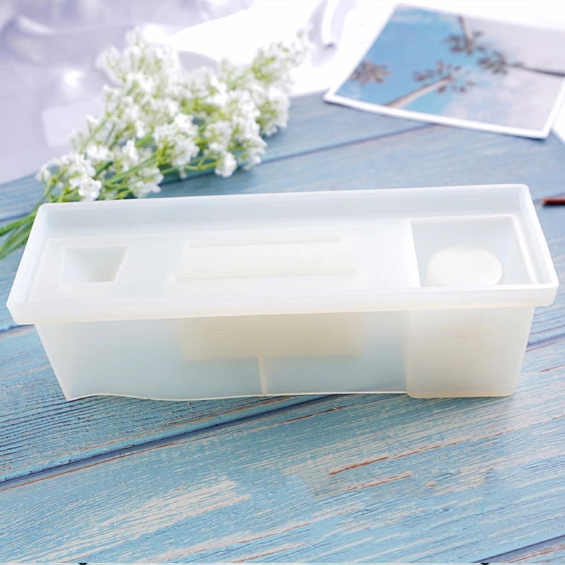 

3 in 1 Multifunctional Pen Holder Photo Frame Resin Molds Home Office Ornaments