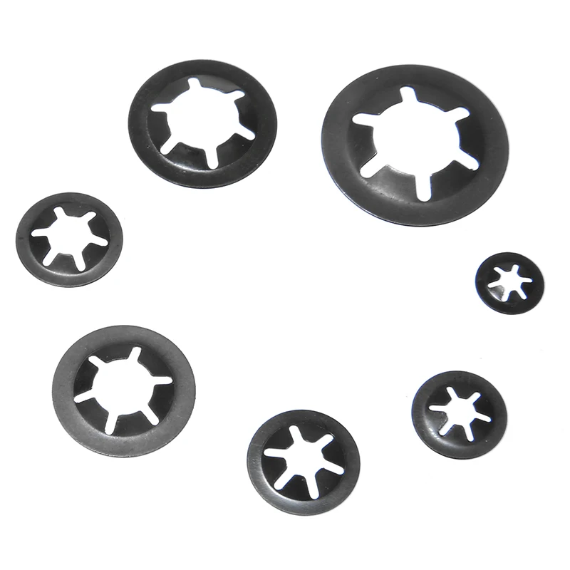 

280x Metal Steel Starlock Washer Push On Locking Clips Fastener Head Grommet Kit