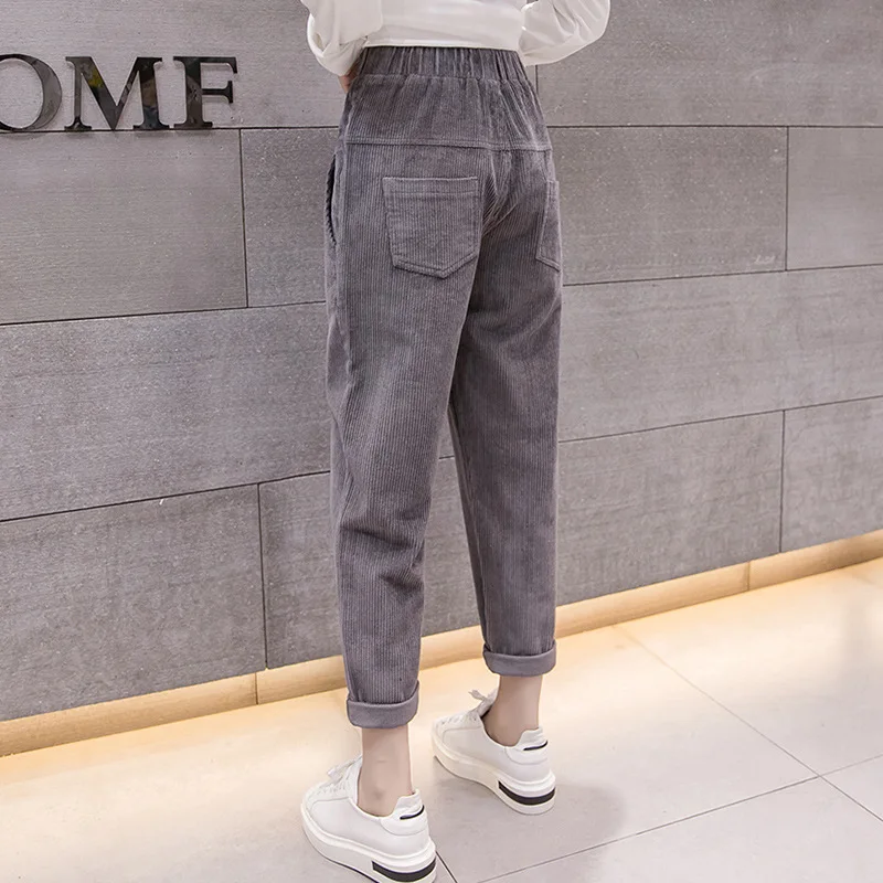 

Corduroy Pants Women's Autumn and Winter New Harem Pants Students Loose Korean Version of The Wild Trousers Casual Pants