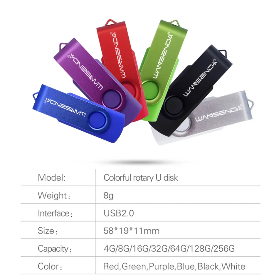 WANSENDA металлический USB флеш накопитель 128 ГБ 16 32 64 256 ГБ|flash drive 64gb|usb flash 64gb4gb usb |