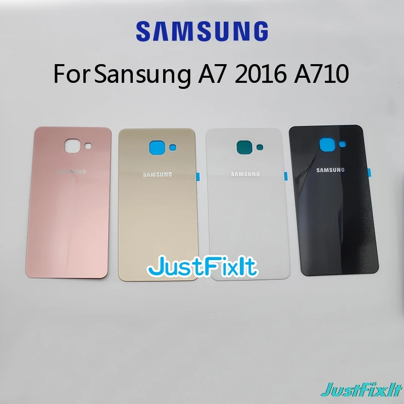 Для SAMSUNG Galaxy A7 2016 A710 A710F A710H задняя крышка для аккумулятора Дверь Задняя стеклянная