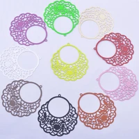 30pcs ab6589 3943mm painted brass flower charms filigree jewelry earring findings