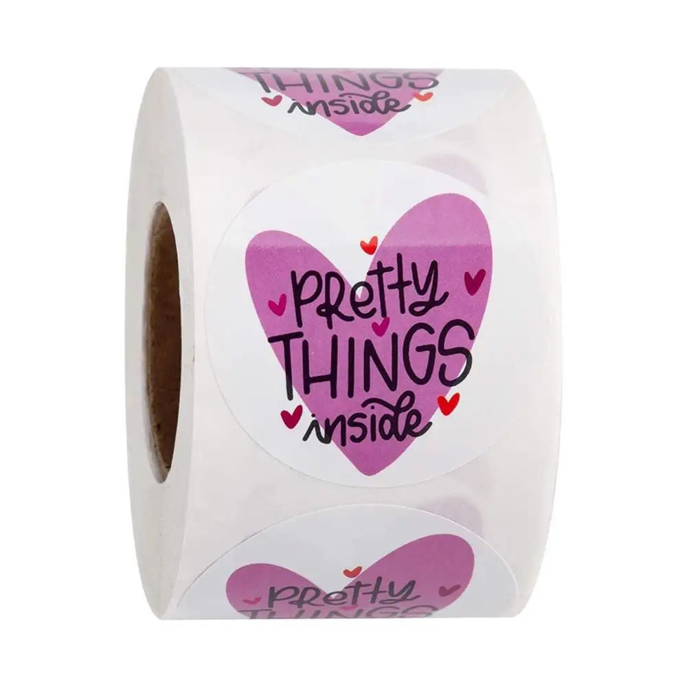 1 5 дюймов наклейки круглой формы в форме сердца Спасибо спасибо за покупку