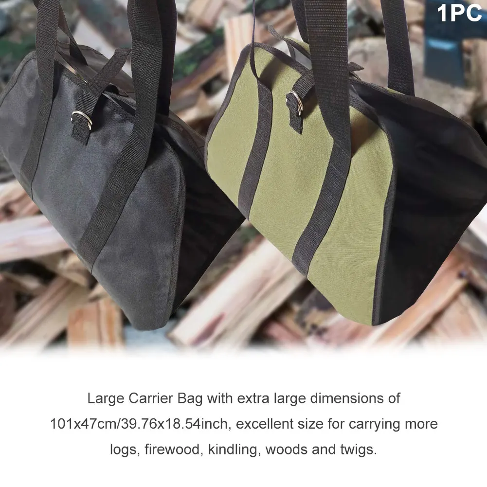 

Wear Resistant Indoor Outdoor Fire Place Foldable Log Tote Portable Large Capacity Oxford Cloth With Handles Firewood Carrier