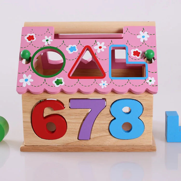 Деревянная цифровая геометрическая форма подходящий домик мудрости детские