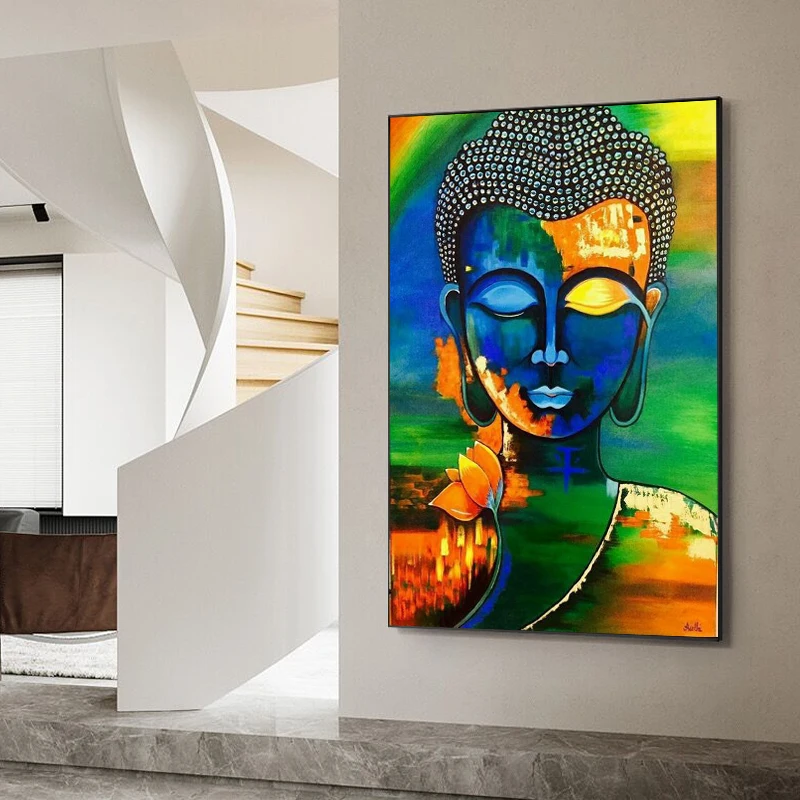 

Abstract Buddha Religion Canvas Painting Buddhist Poster and Prints Wall Art Picture for Living Room Home Interior Decor Cuadros